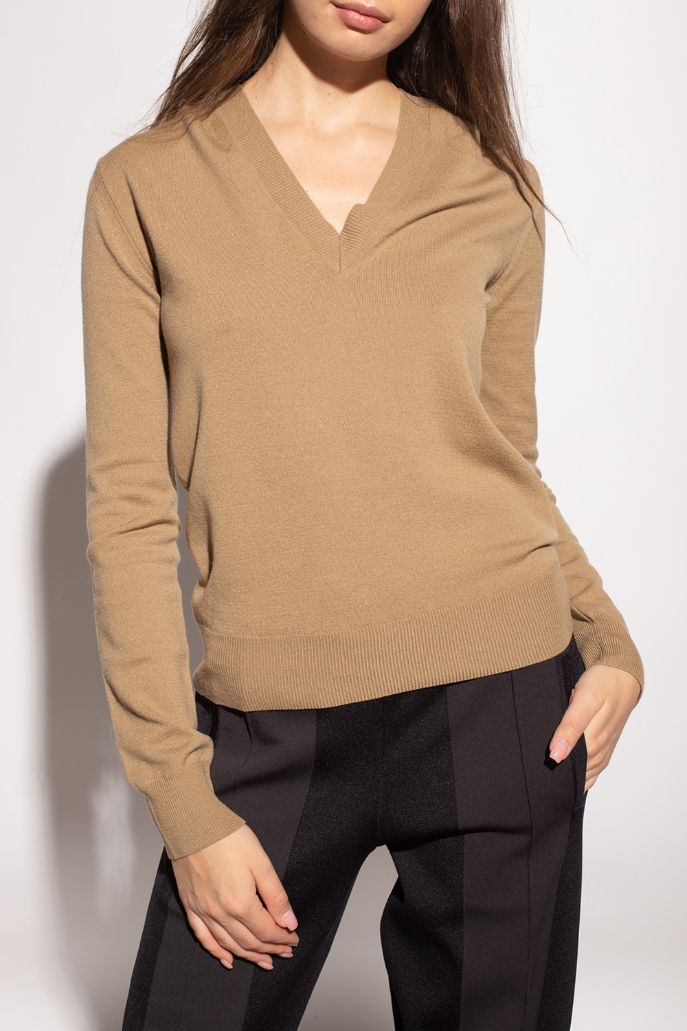 BOTTEGA VENETA◆ニット・セーター(薄手)/XS/ウール/GRN/無地/668585 V0ZY0// Wool sweater Bottega Veneta - SchaferandweinerShops Japan